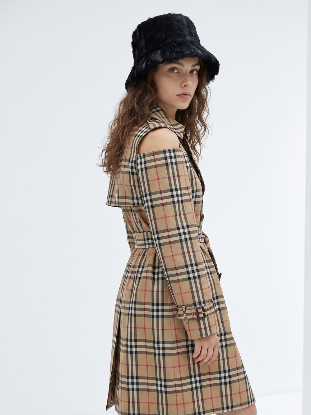 VINTAGE Black Feathered Structured Bucket Hat Lightweight woven base Narrow brim - Picture 2 of 9